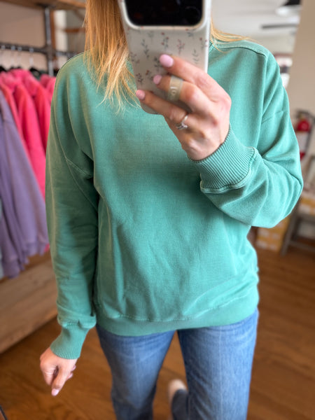 Dark Green French Terry Pullover