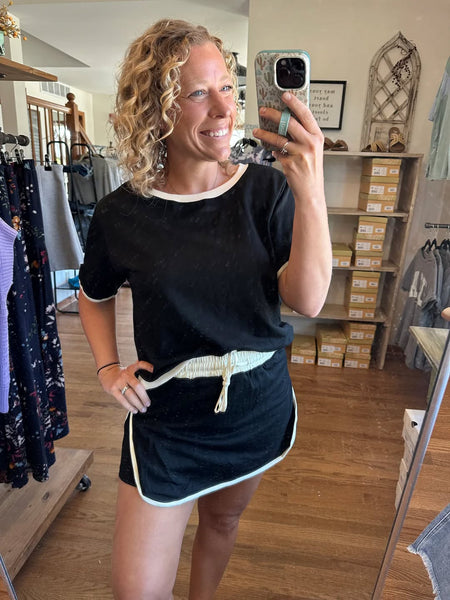Black Skort + Short Sleeve Tee Set