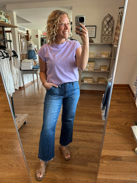 Lovervet Josie High Rise Utility Pocket Straight Jeans