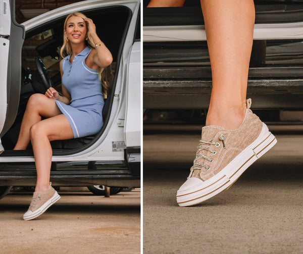Very G Sneakers in Nude Velvet