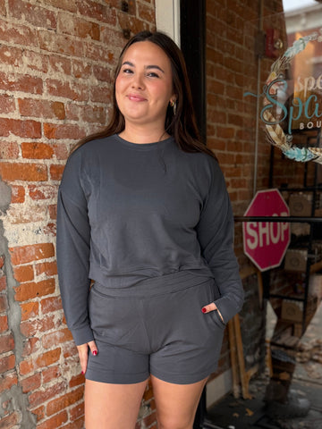 Ash Grey Laguna Long Sleeve Top