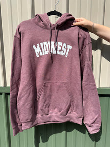 Heather Burgundy Midwest Graphic Hoodie