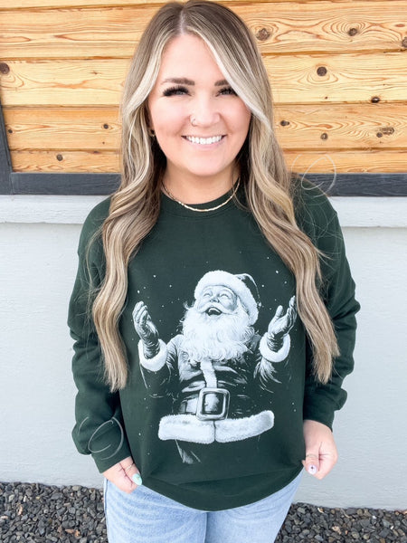Kris Kringle Forest Green Graphic Sweatshirt