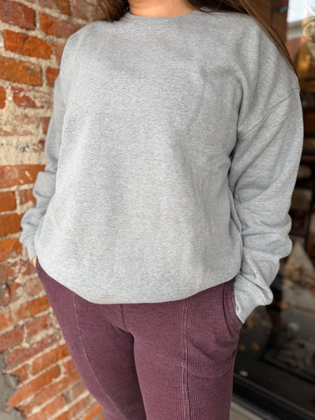Heather Grey Oversized Fleece Sweatshirt