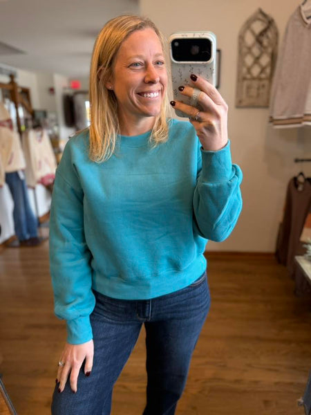 Teal Everwarm Fleece Crewneck