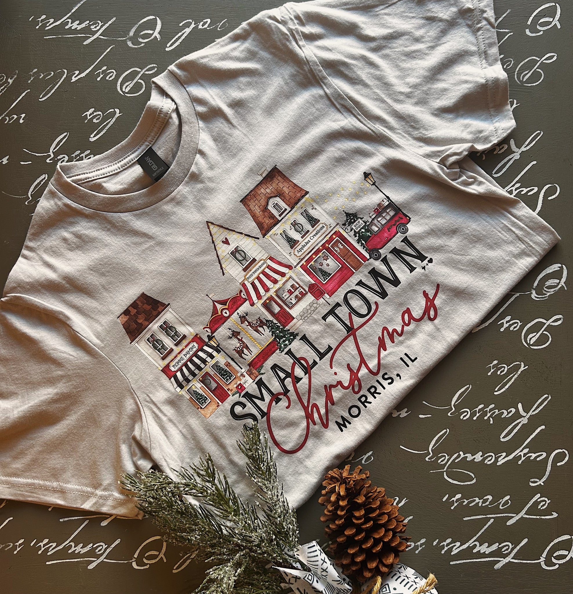 Small Town Christmas Graphic Tee - Morris, IL