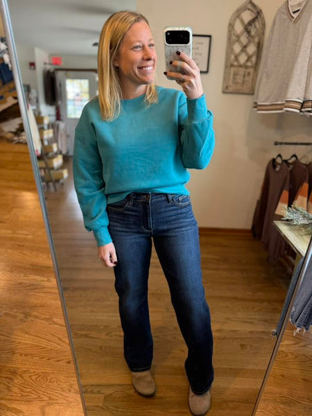 Teal Everwarm Fleece Crewneck