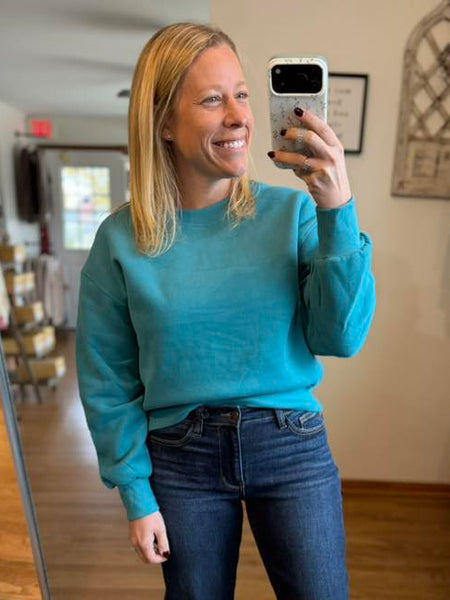 Teal Everwarm Fleece Crewneck