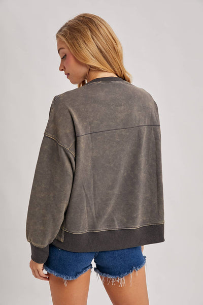 Washed Ash Oversized Pocket Sweatshirt