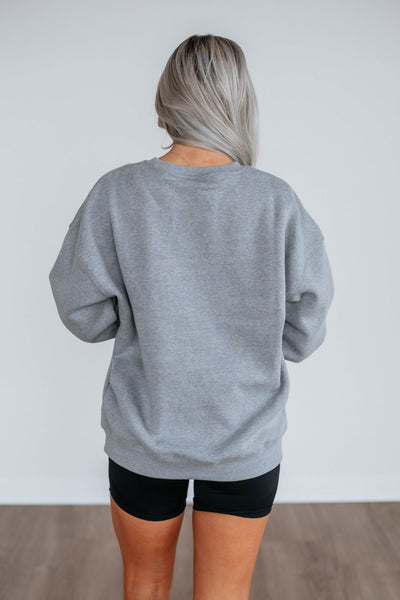 Heather Grey Oversized Fleece Sweatshirt