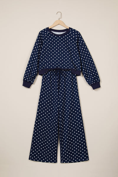 Navy & White Polka Dot Set