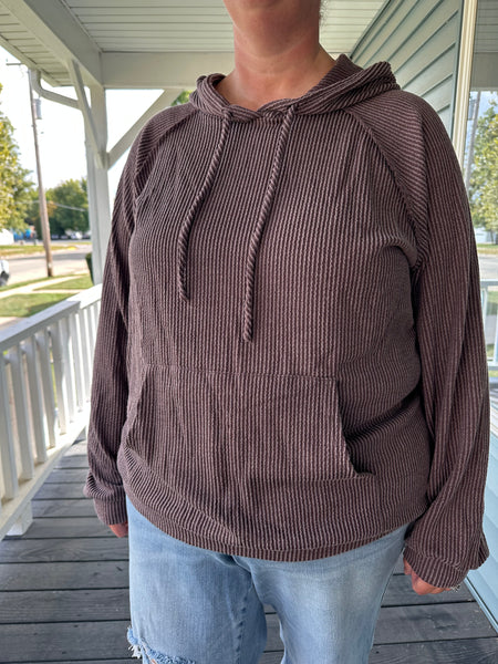 Espresso Ribbed Hooded Top (S-3XL)