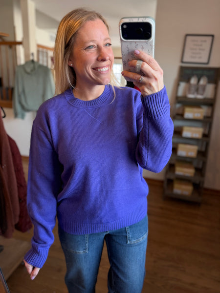 Iris Purple Crew Neck Sweater