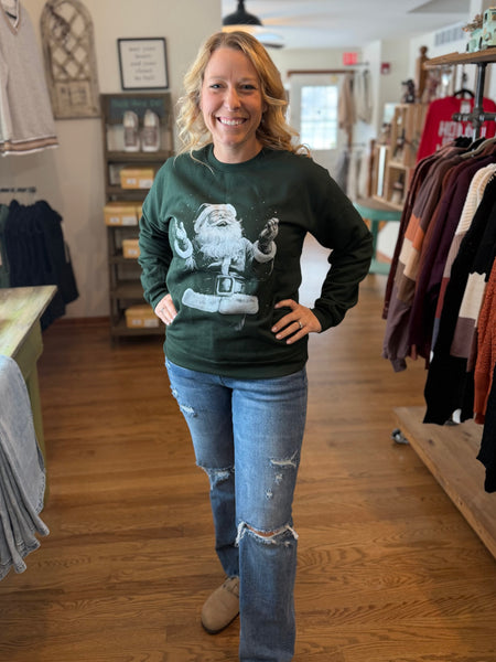 Kris Kringle Forest Green Graphic Sweatshirt