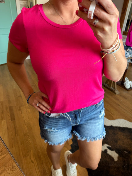 Pool Side Tee in Hot Pink