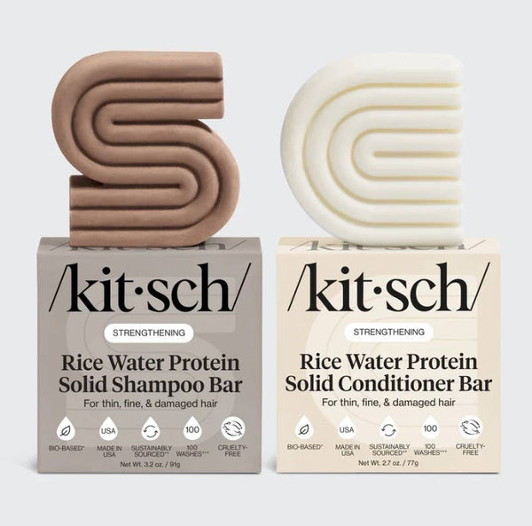 Kitsch Rice Water Shampoo & Conditioner Bar Combo for Hair Growth