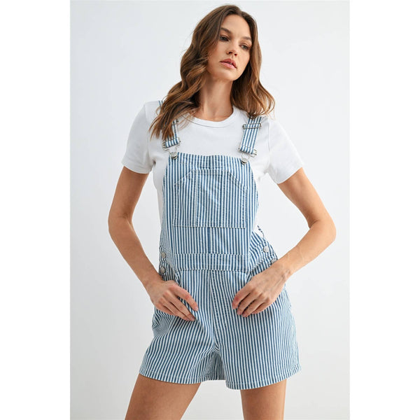 Mica Blue Pinstripe Denim Overalls