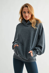 Midnight Navy Burnout Bliss Fleece Hoodie