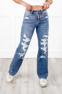 Judy Blue Heavy Destroyed Straight Jeans