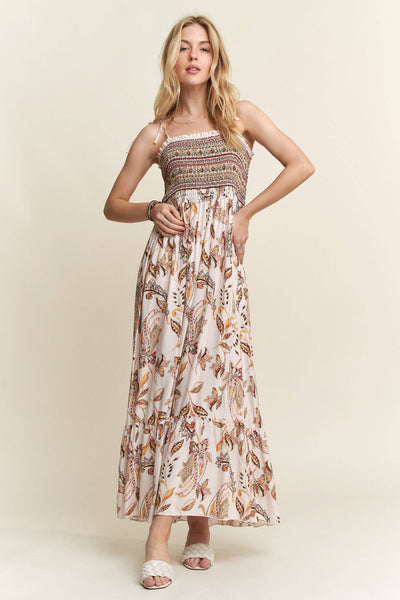 Ivory Boho Paisley Maxi Dress