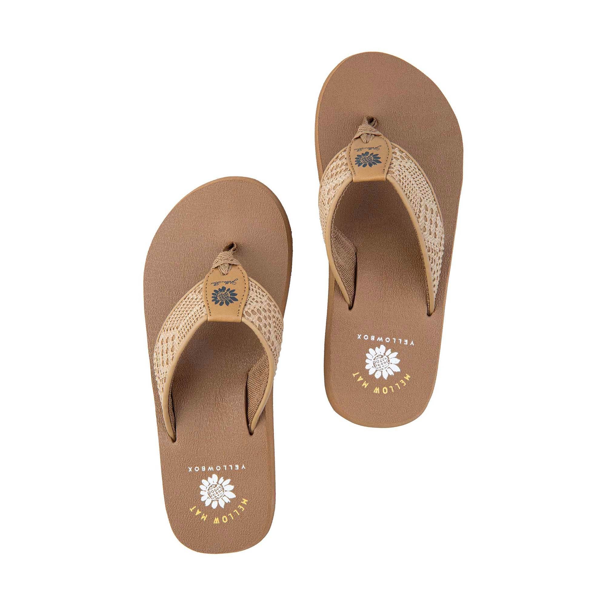 Yellow Box Tan Nelin Mellow Mat Flip Flops