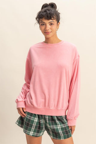 Taffy Pink Oversized Mineral Wash Sweatshirt