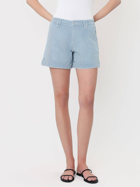 Lovervet Pinstripe Cuffed A Line Shorts