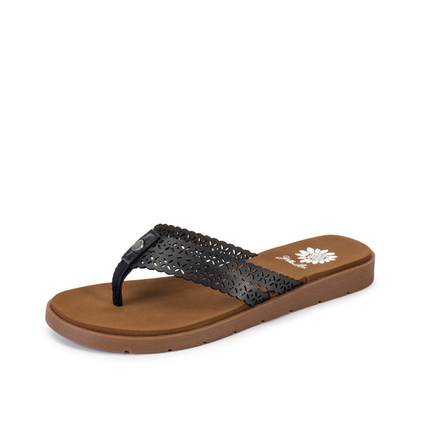 Yellow Box Fawn Black Sandals