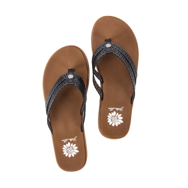 Yellow Box Fawn Black Sandals