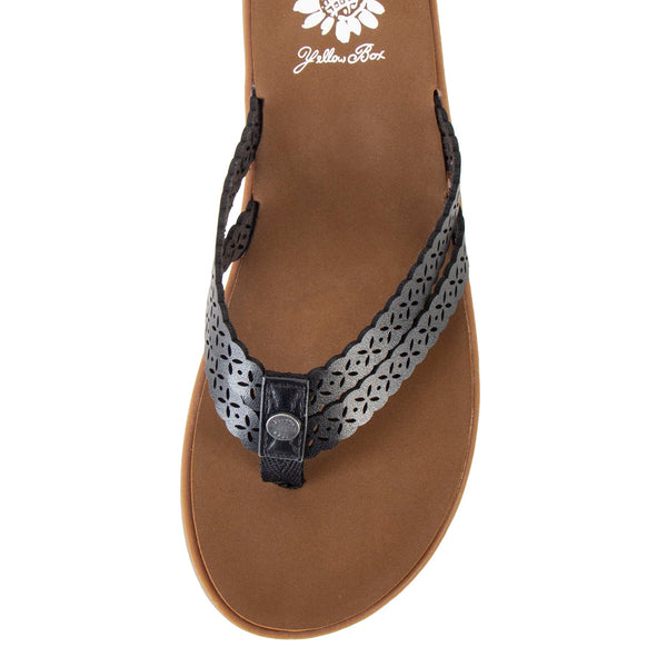 Yellow Box Fawn Black Sandals