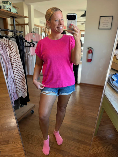 Cotton Modal Slub Rolled Sleeve Tee - More Colors!