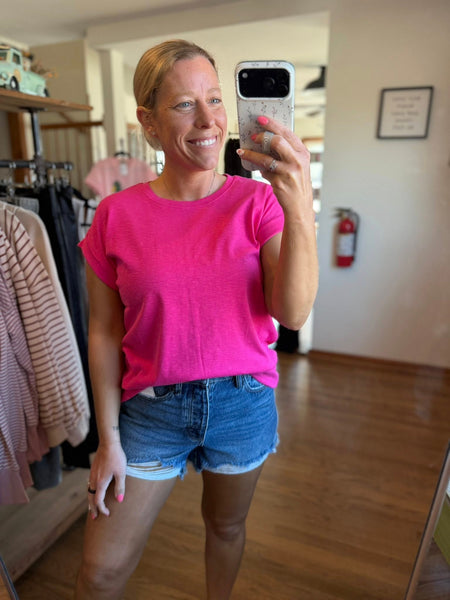 Cotton Modal Slub Rolled Sleeve Tee - More Colors!