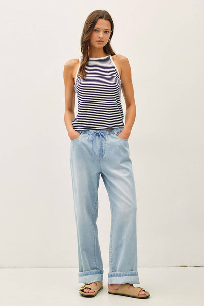 Ultra Comfy Pull-On Wide Leg Denim Pants