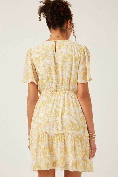 Yellow Floral Smocked Dress