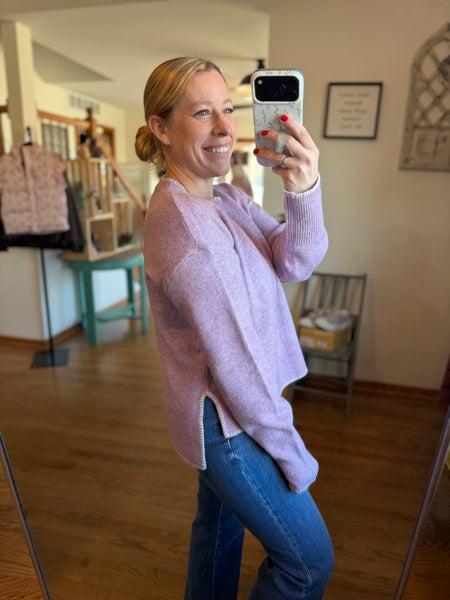 Mulberry Sweater With Stitching