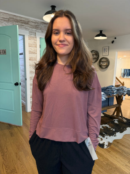 Rose Taupe Easy Edge Boxy Long Sleeve