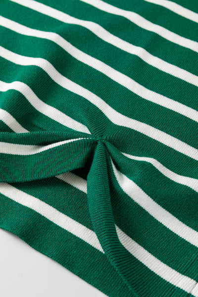 Green Stripe Sleeveless Sweater Vest