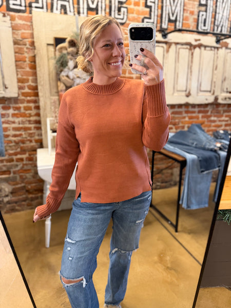 Copper Mockneck Sweater