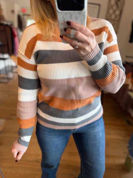 Camel Striped Sweater