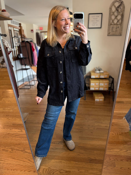 Black Corduroy Shacket