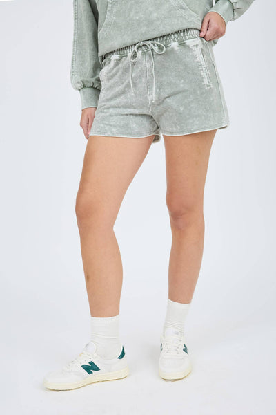 Moss Mineral Wash Lounge Shorts