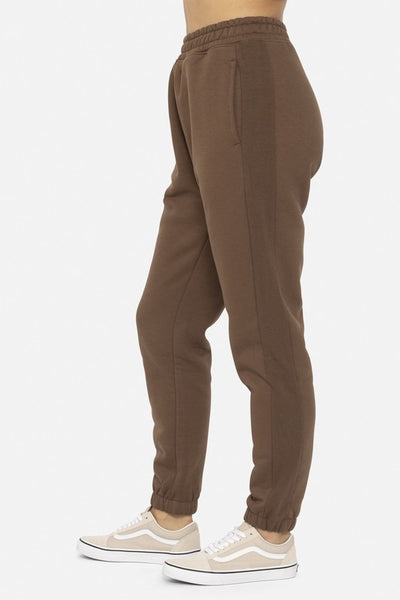 Dark Earth Cotton Blend Fleece Joggers