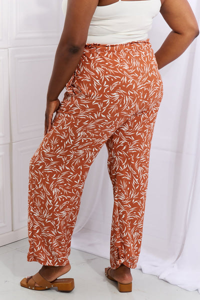 Rust Floral Wide Leg Pants (S-3XL)