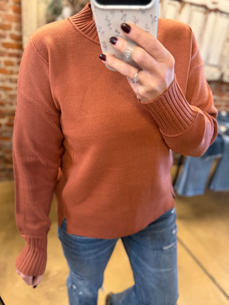 Copper Mockneck Sweater