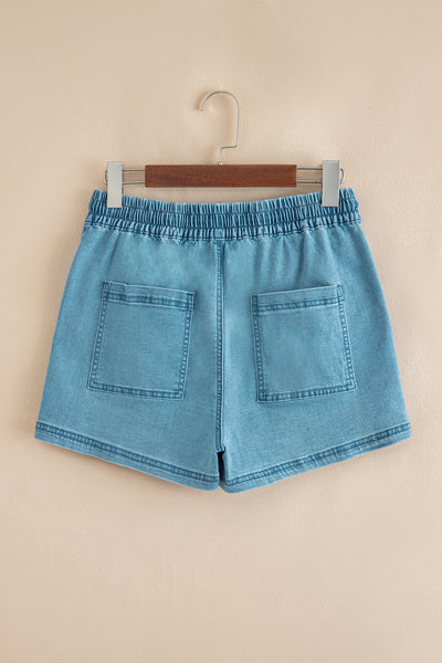 Denim Drawstring Shorts