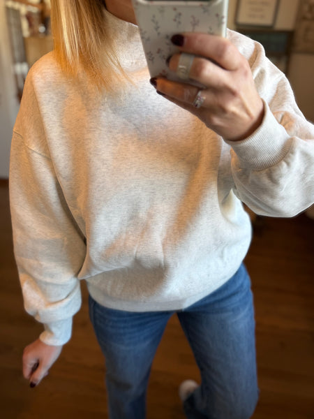 Heather Grey Mockneck Sweater