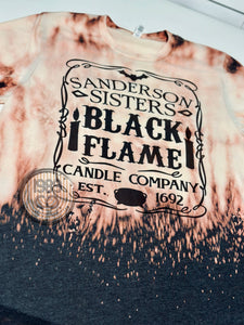 Black Flame Candle Bleached Tee