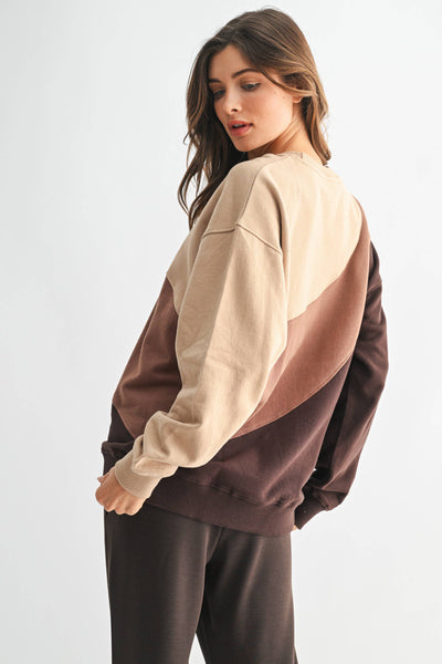 Espresso Color Fade Stripe Sweater