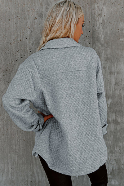 Grey Quilted Shacket