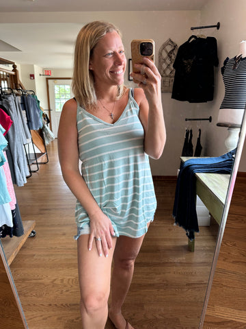 Reversible Stripe Cami in Light Green
